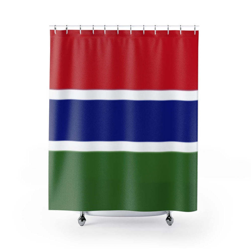 Gambia Flag Stylish Design 71" x 74" Elegant Waterproof Shower Curtain for a Spa